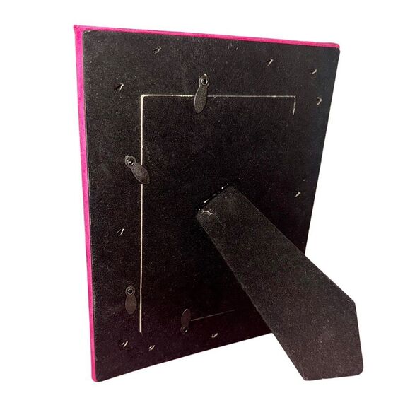 Juicy Couture Home Pink Velvet Heart Print Stand Up Photo Picture Frame 4”x 6” - Picture 5 of 8